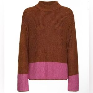 Varley x Anthropologie Panama Knit Sweater Brown/Pink Size XS Runs Big $300